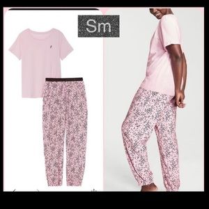 Vs cozy short robe faux fur rare & flannel tee jama long pj set babydoll pink